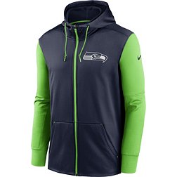 Nike Men's Seattle Seahawks Therma-FIT Color Block Navy Full-Zip Hoodie