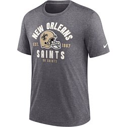 Nike Men's New Orleans Saints Blitz Stacked Dark Grey Heather T-Shirt