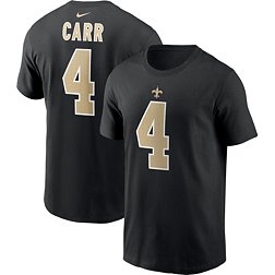 Nike Men's New Orleans Saints Derek Carr #4 Black Logo T-Shirt