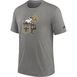 Nike Men's New Orleans Saints Rewind Logo Dark Grey Heather T-Shirt