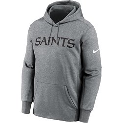 Nike Men's New Orleans Saints Therma-FIT Wordmark Dark Grey Heather Hoodie