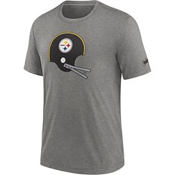 Nike Men's Pittsburgh Steelers Rewind Logo Dark Grey Heather T-Shirt