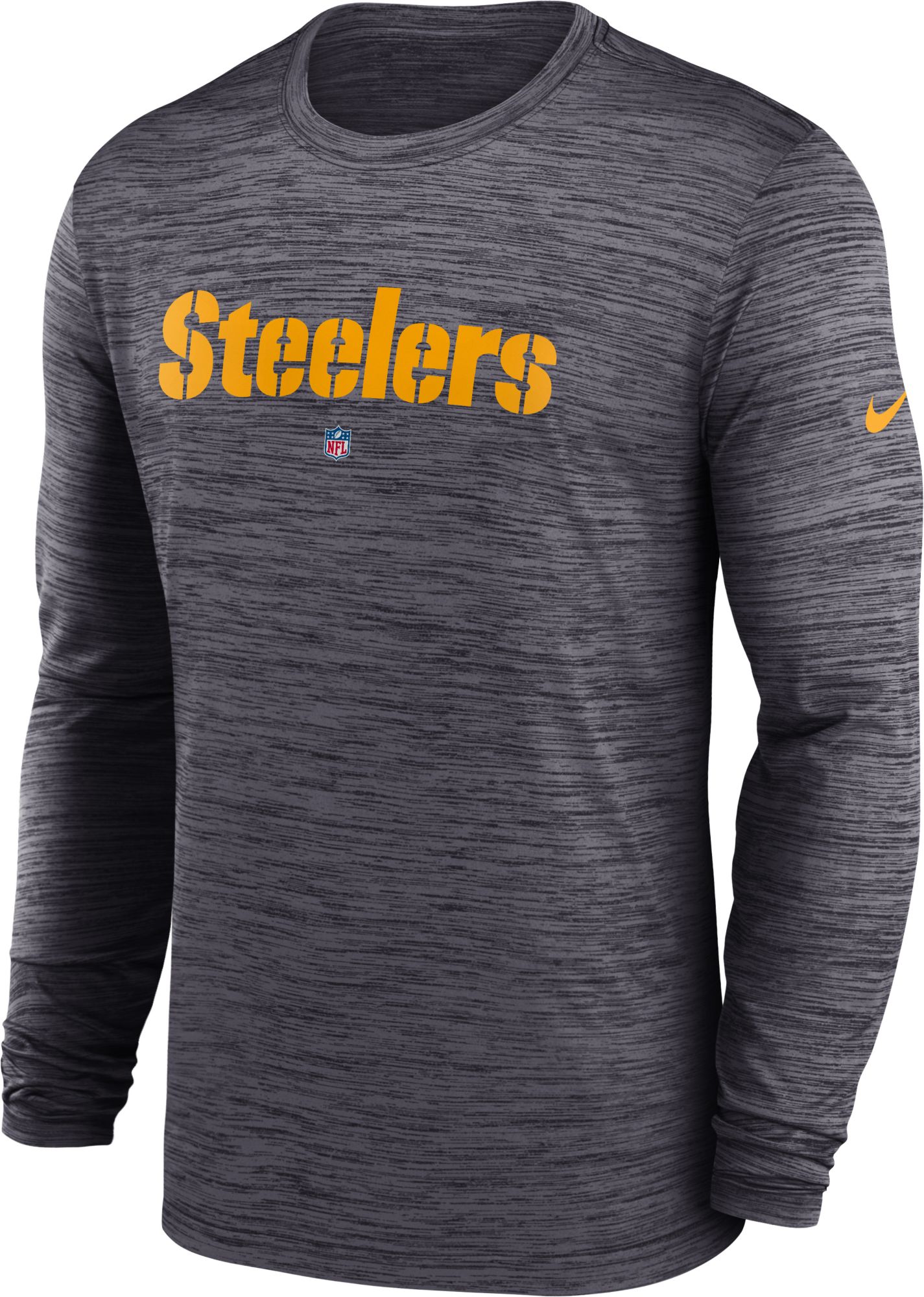 Nike Men's Pittsburgh Steelers Sideline Velocity Black Long Sleeve T-Shirt - Black