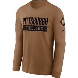 Nike Men's Pittsburgh Steelers 2023 Salute to Service Brown Long Sleeve T-Shirt