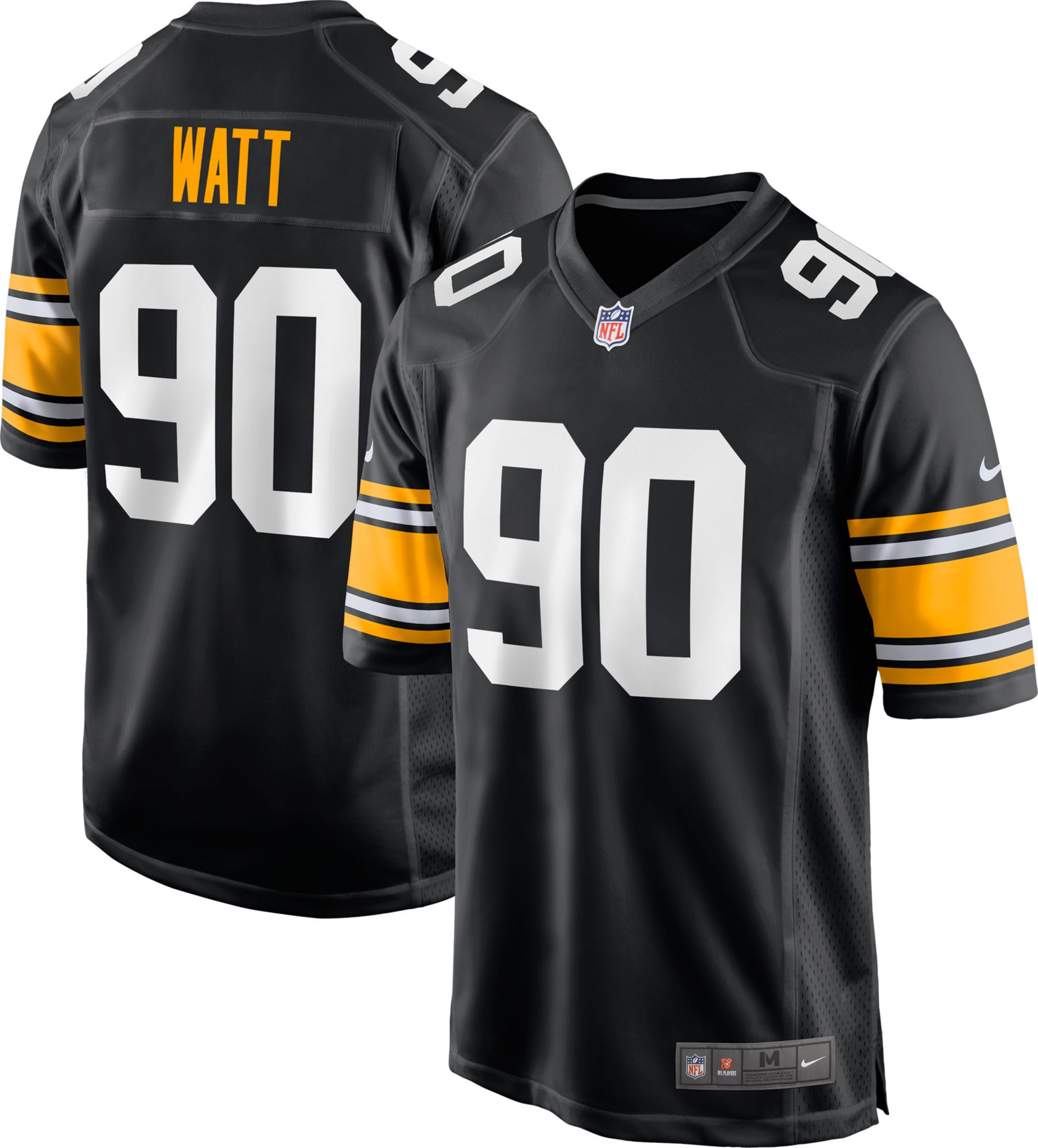 Nike Men's Pittsburgh Steelers T.J. Watt #90 Alternate Black Game Jersey
