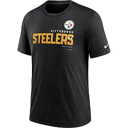 Nike Men's Pittsburgh Steelers Team Name Heather Black Tri-Blend T-Shirt