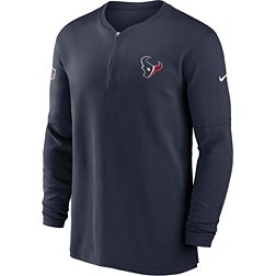 Nike Men's Houston Texans Sideline Navy Half-Zip Long Sleeve Top