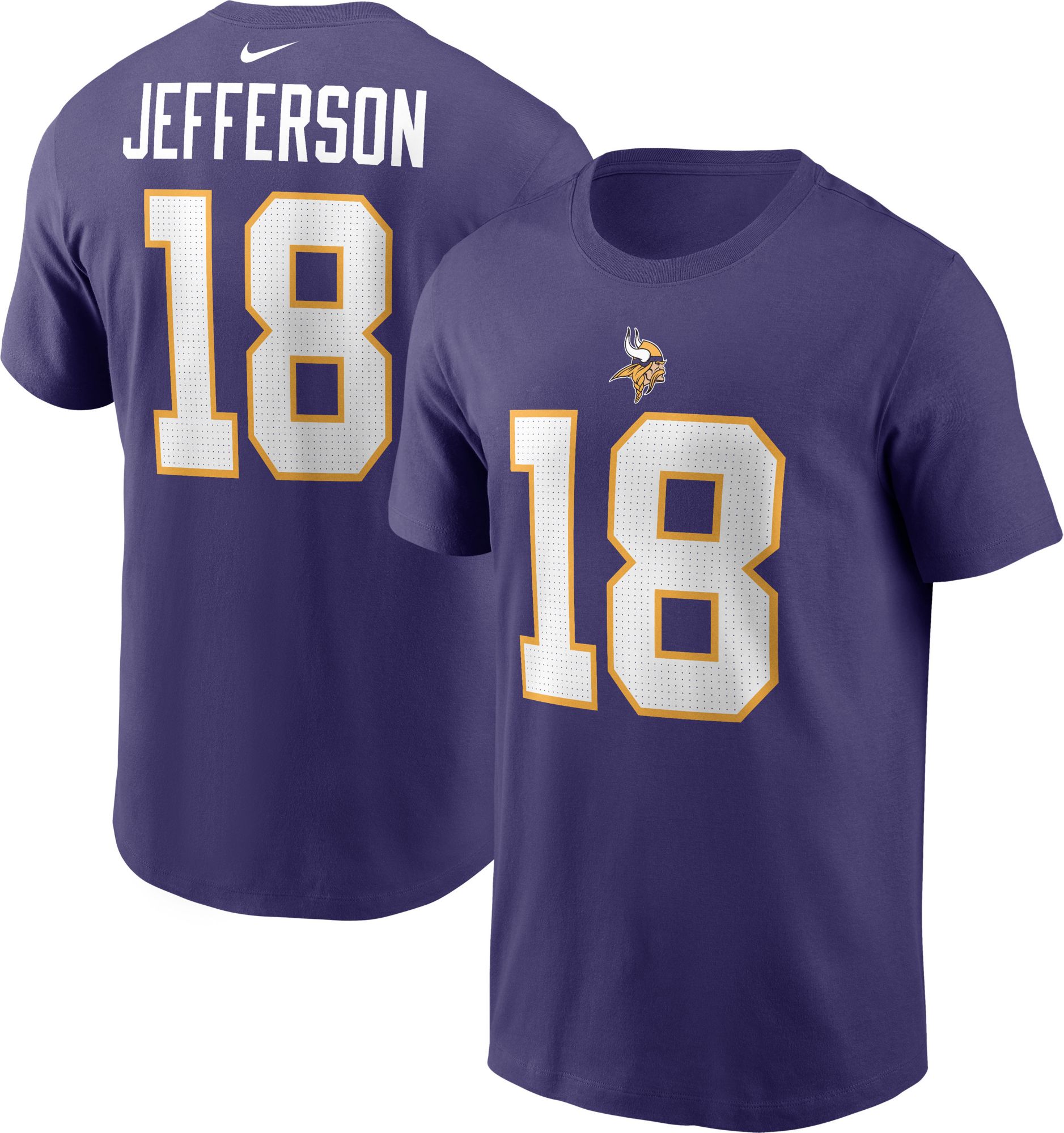 Nike Men's Minnesota Vikings Justin Jefferson #18 Atmosphere Grey