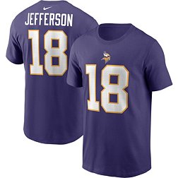 Nike Men's Minnesota Vikings Justin Jefferson #18 Throwback Purple T-Shirt