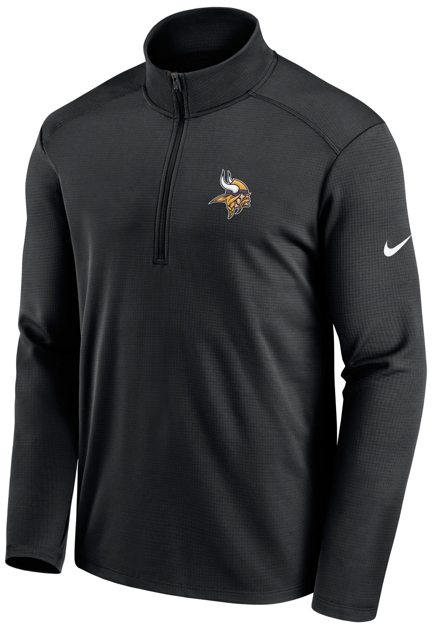 Nike Men's Minnesota Vikings Logo Pacer Black Half-Zip Pullover