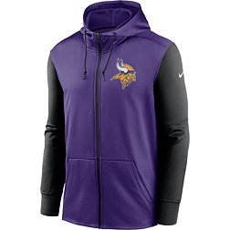 Nike Men's Minnesota Vikings Therma-FIT Color Block Purple Full-Zip Hoodie