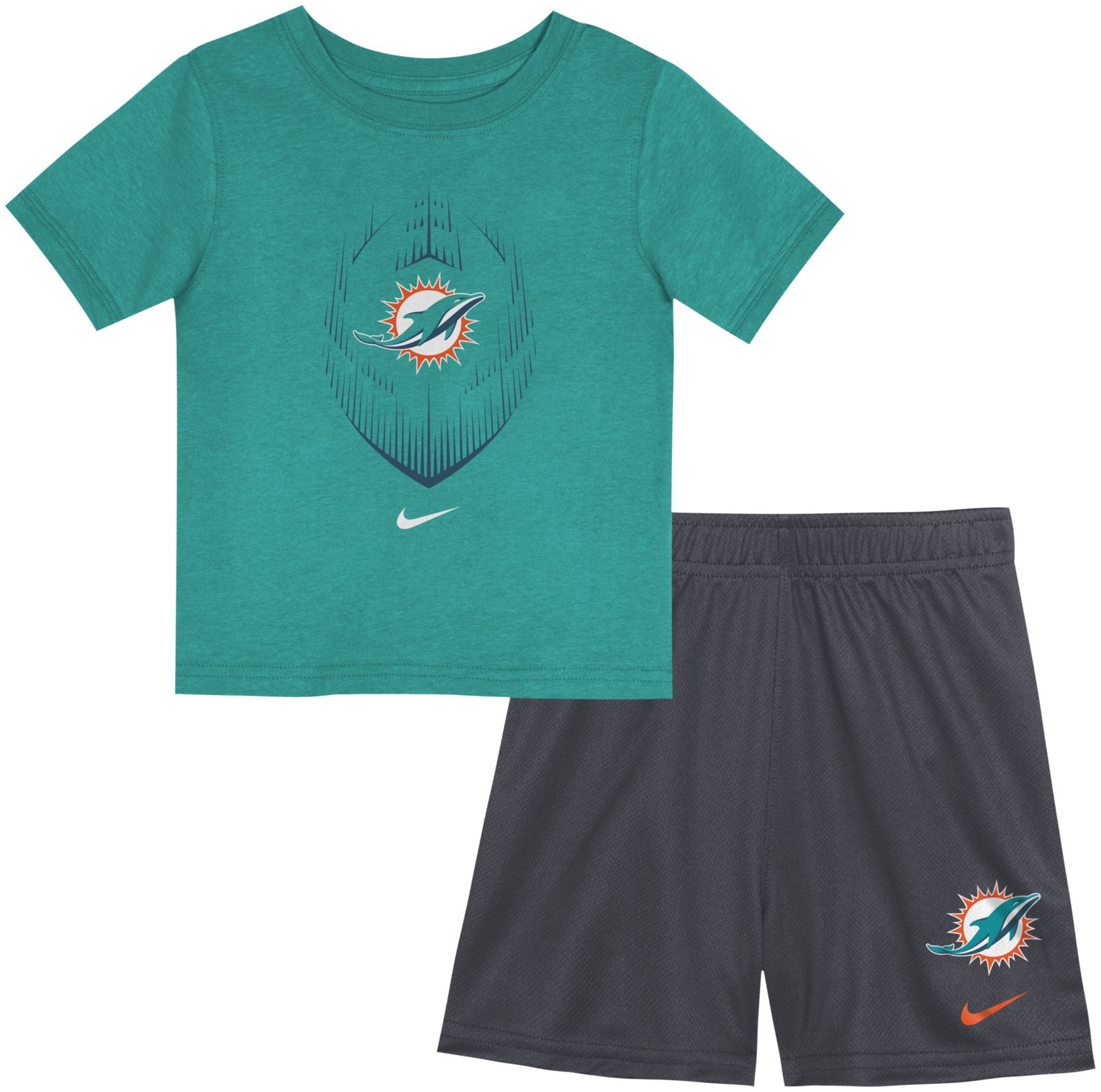 Nike Toddler Miami Dolphins Icon Team Color T-Shirt and Shorts Set