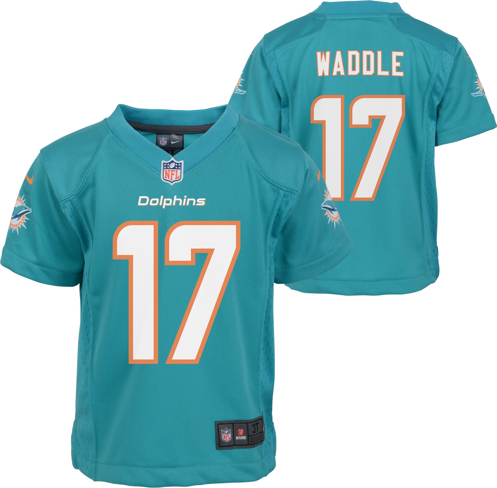 Nike Toddler Miami Dolphins Jaylen Waddle #17 Aqua Game Jersey