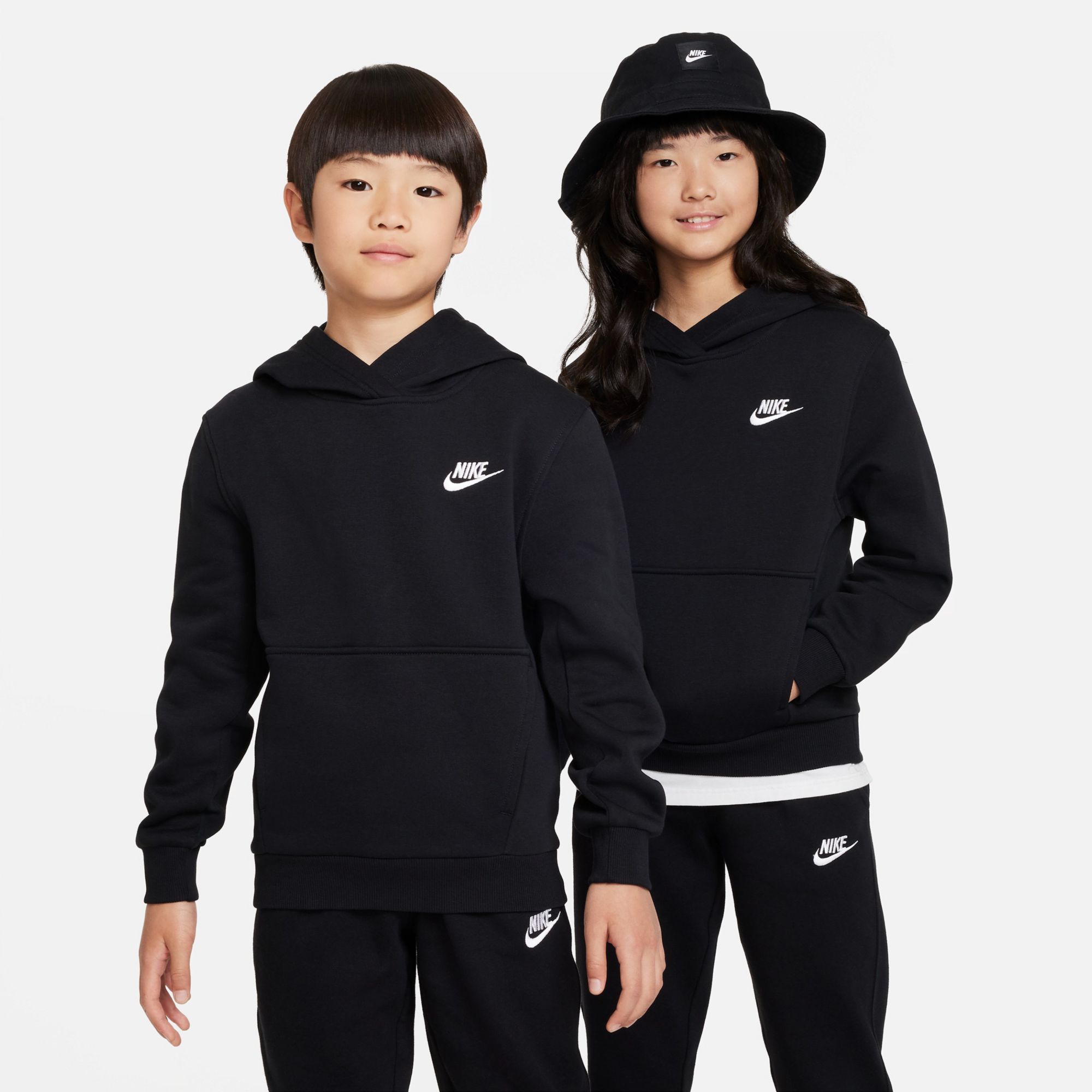 Nike All Kids Fit Sportswear Club Fleece Hoodie Black/White thumbnail