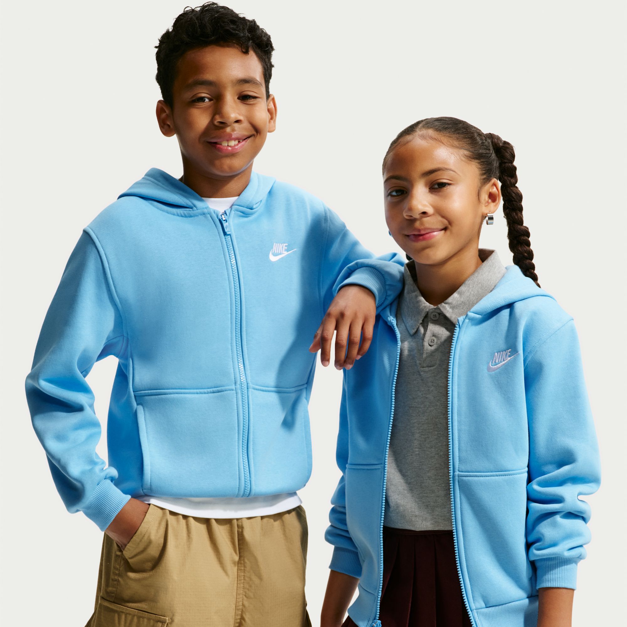 Nike Kids' Fit Sportswear Club Fleece Full-Zip Hoodie