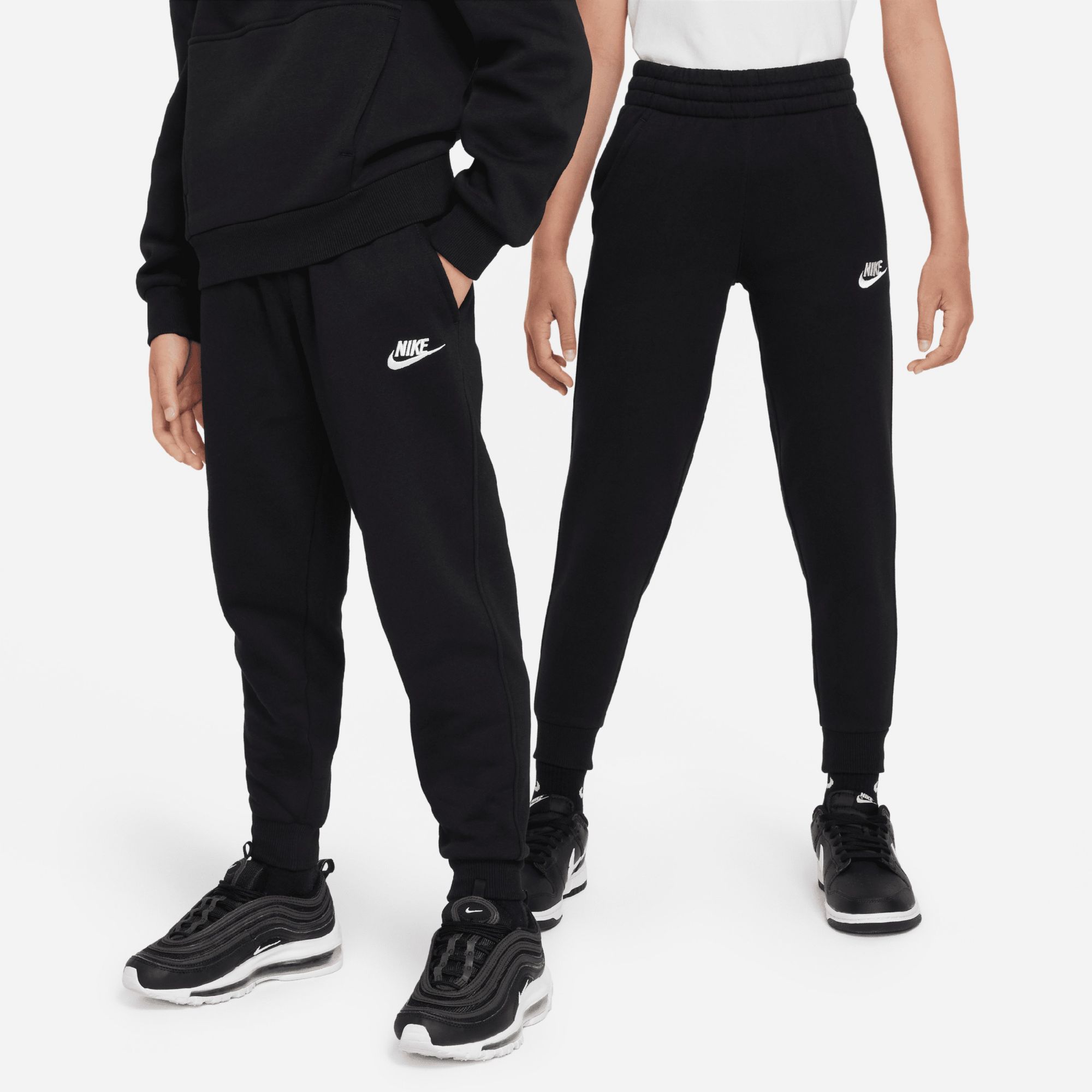 Nike Kids' Fit Sportswear Club Fleece Joggers Black/White thumbnail