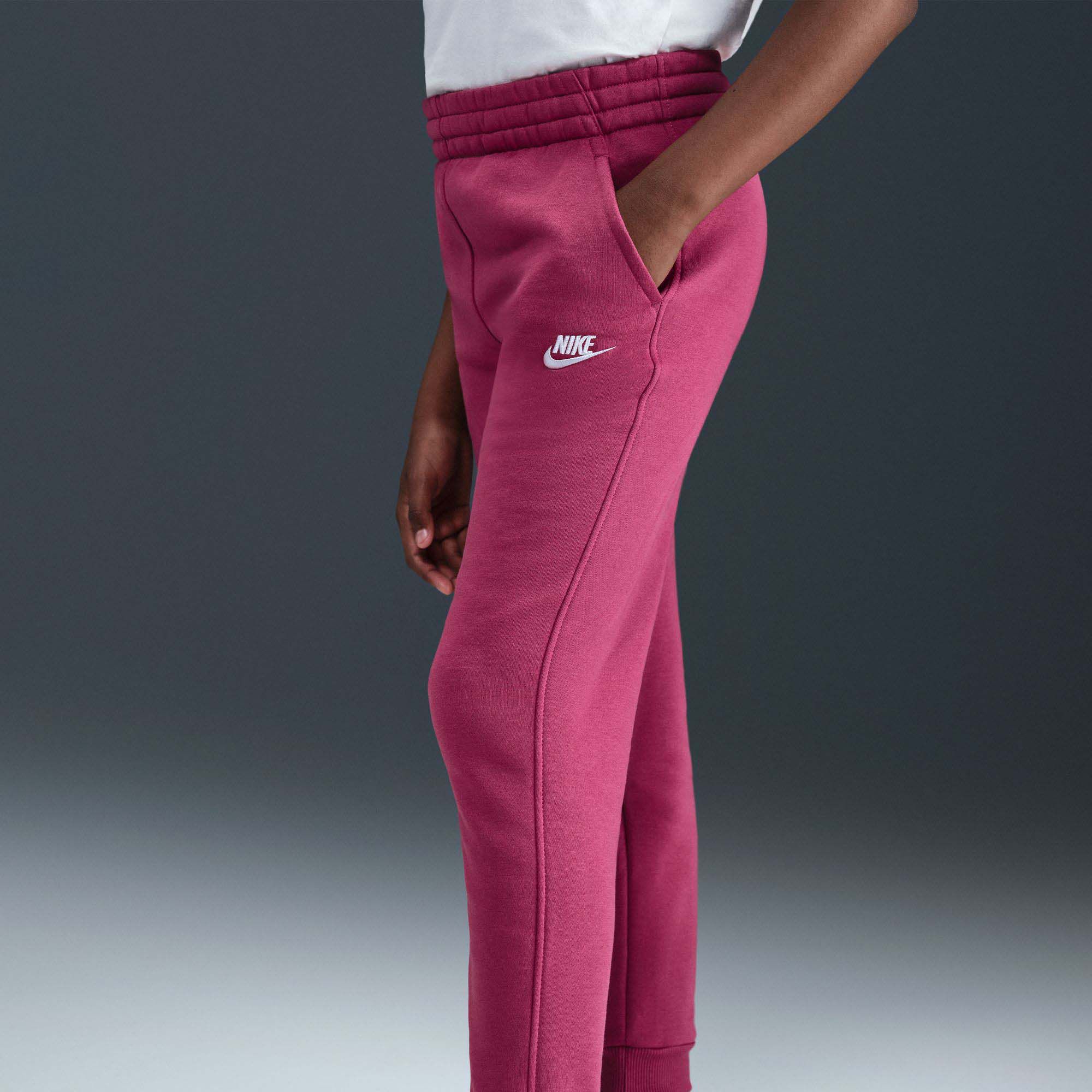 Nike Kids' Fit Sportswear Club Fleece Joggers SWEET BEET/WHITE thumbnail