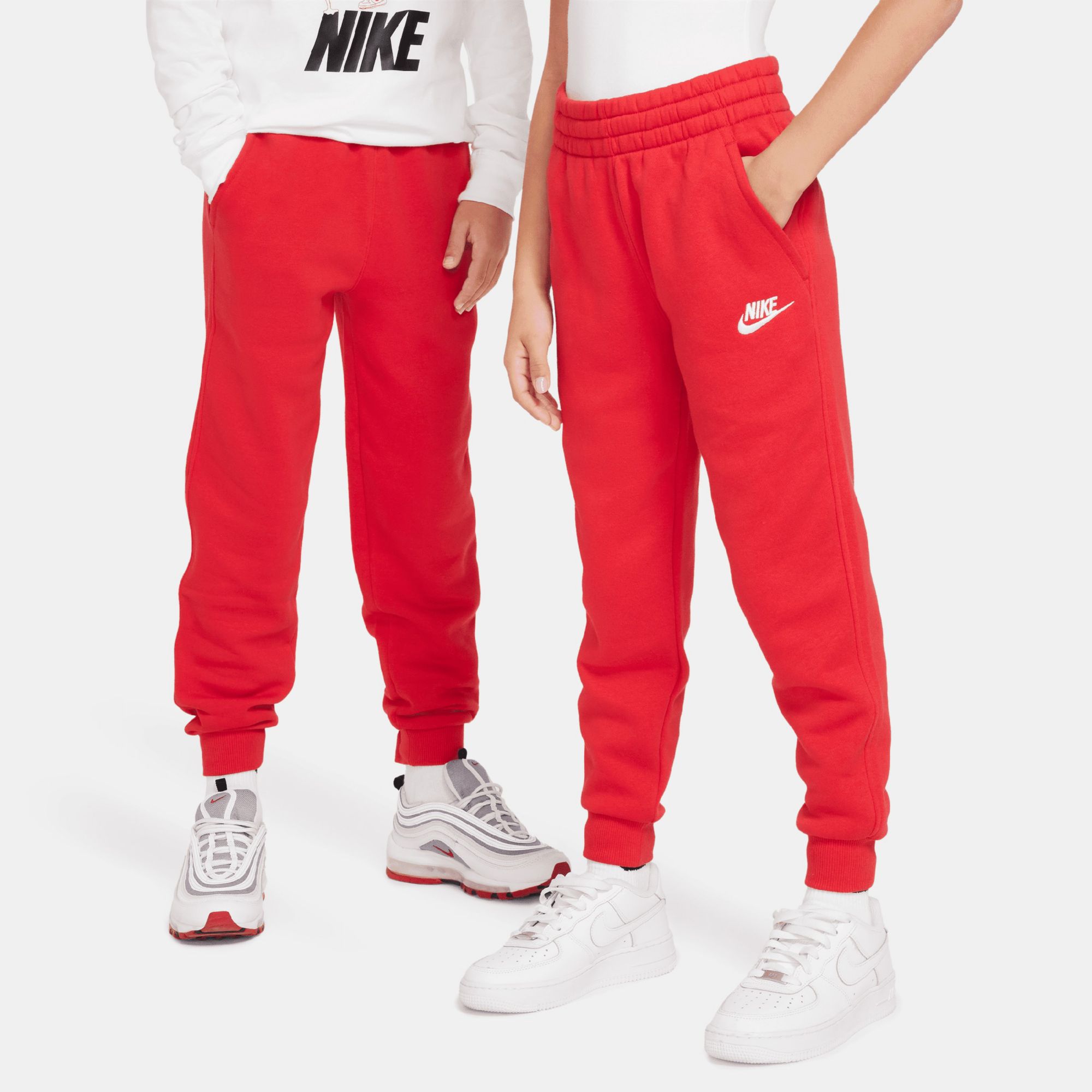 Nike Kids' Fit Sportswear Club Fleece Joggers University Red/White thumbnail