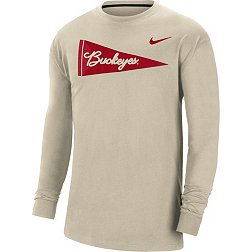 Nike Men's Ohio State Buckeyes Tan Pennant College Pullover Crew Neck Sweatshirt