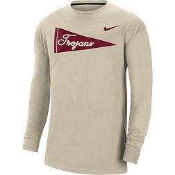 Nike Men's USC Trojans Tan Pennant College Pullover Crew Neck Sweatshirt
