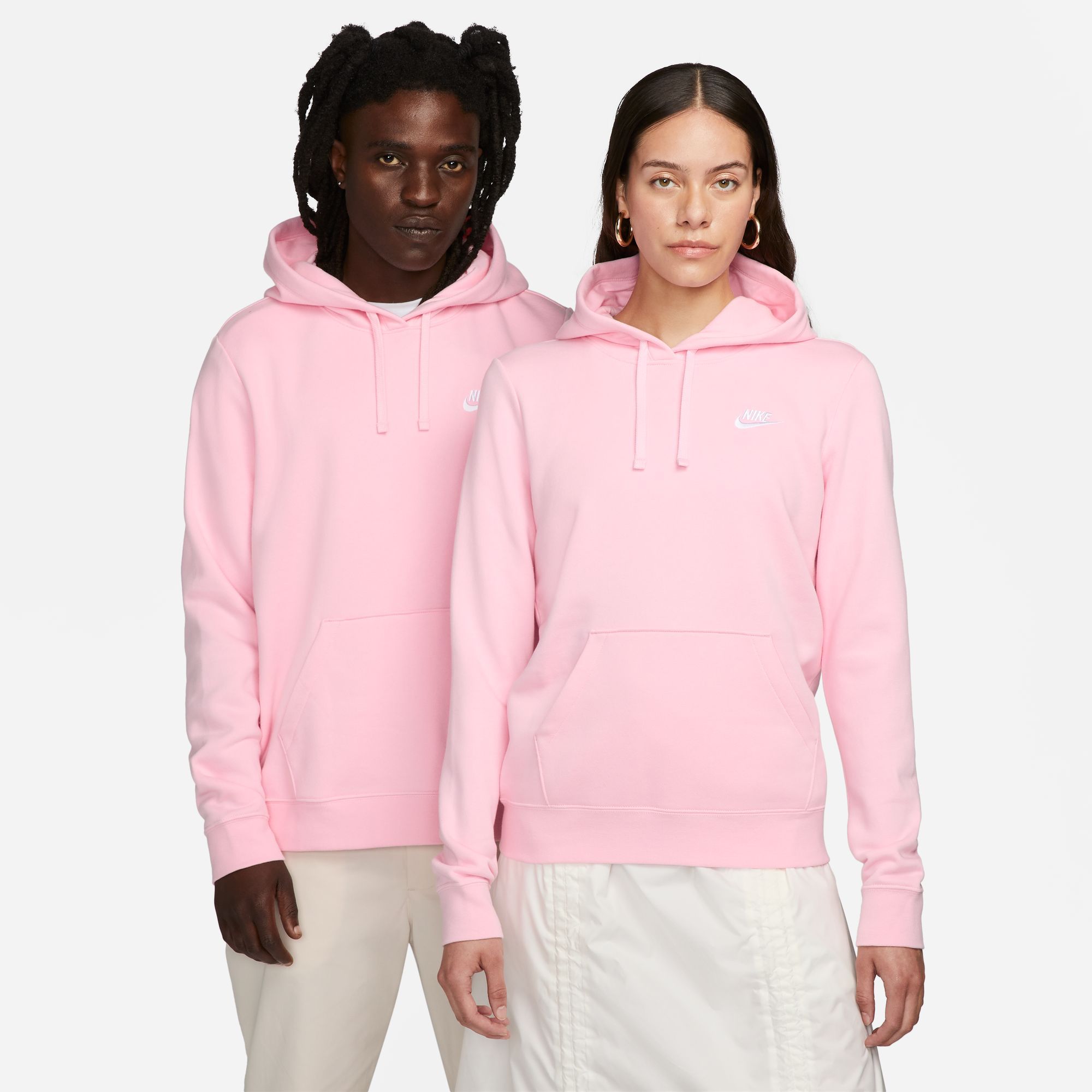 Nike Women's Sportswear Club Fleece Pullover Hoodie Med Soft Pink thumbnail