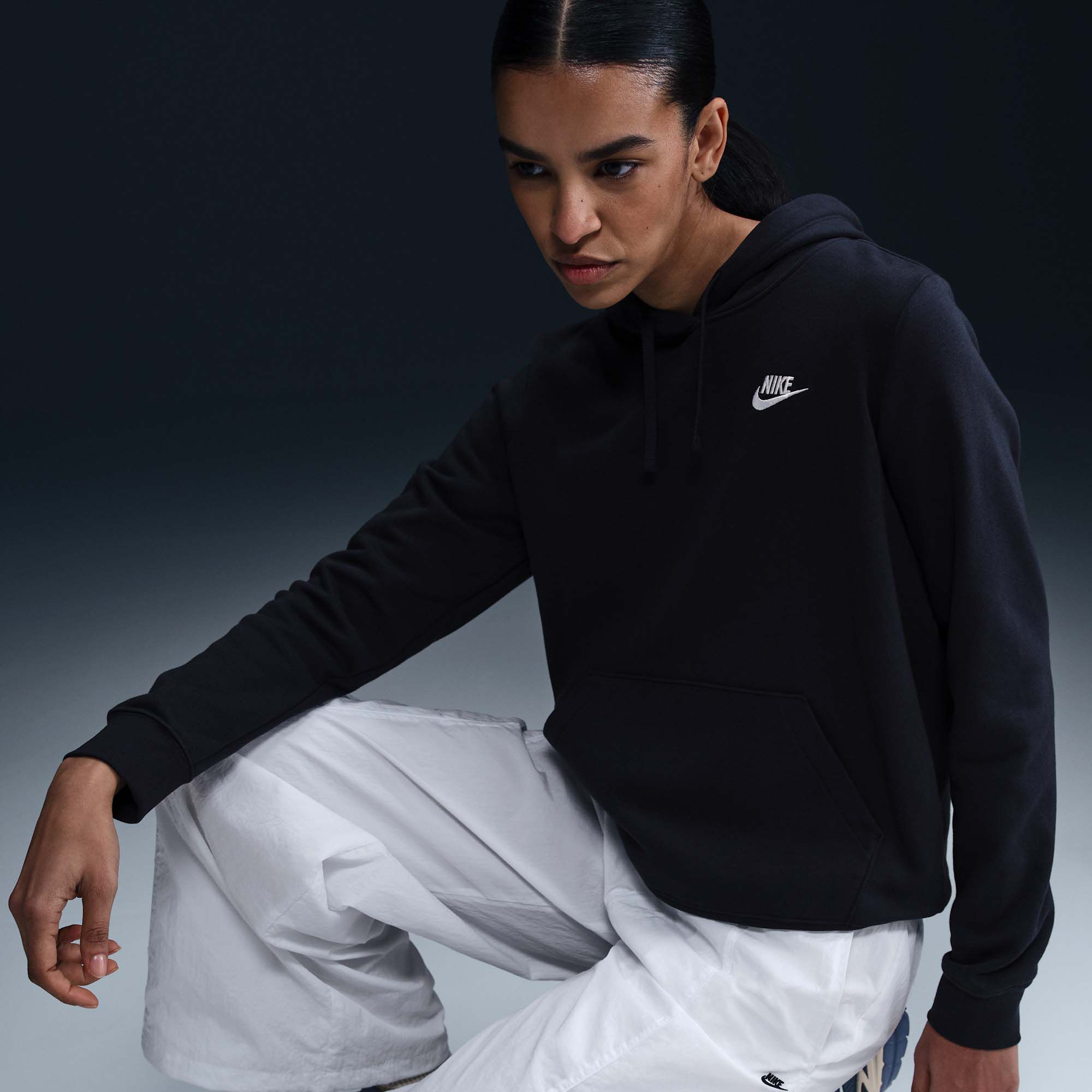Nike Women's Sportswear Club Fleece Pullover Hoodie Obsidian thumbnail