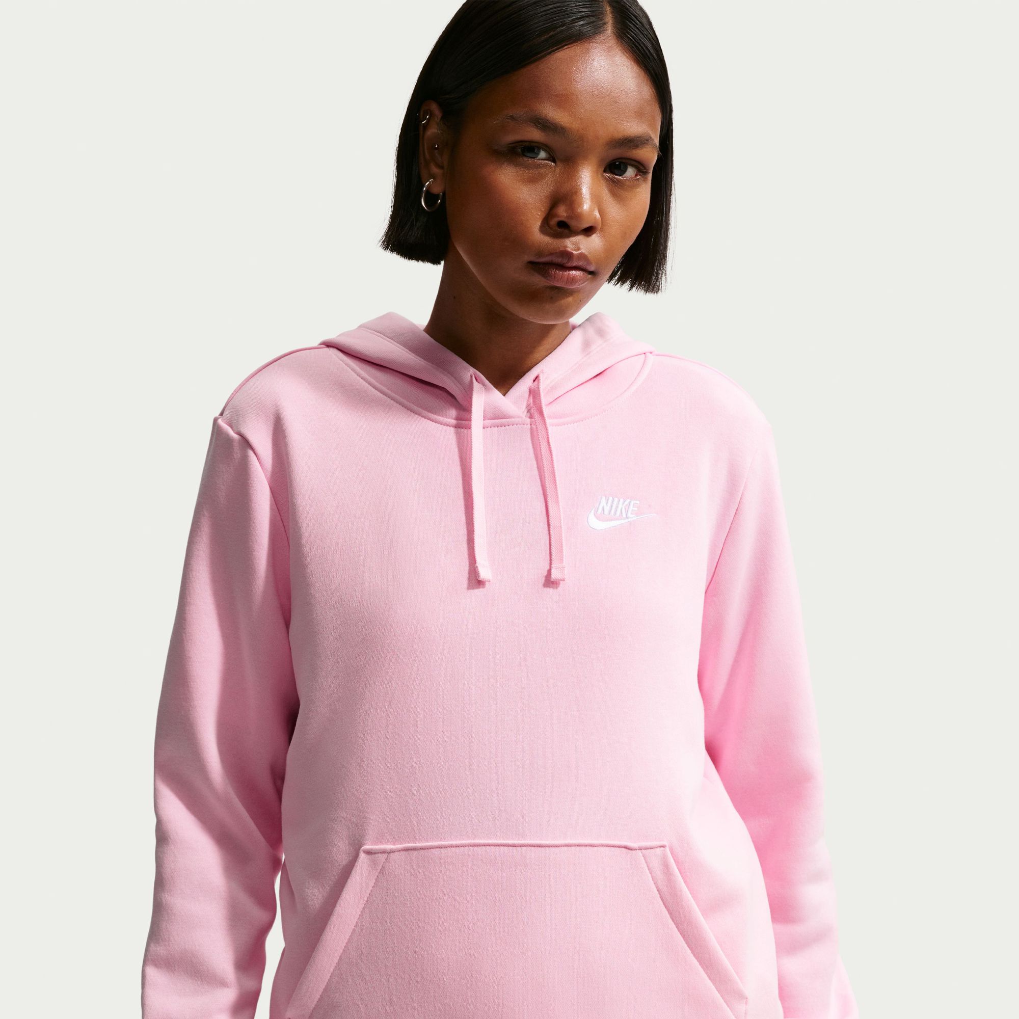 Nike Women's Sportswear Club Fleece Pullover Hoodie Pink Foam thumbnail