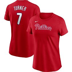 Nike Women's Philadelphia Phillies Trea Turner #7 Red T-Shirt