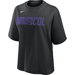 Nike Women's Colorado Rockies Black Knock Boxy T-Shirt