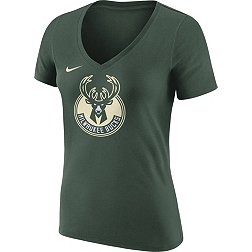 Nike Women's Milwaukee Bucks Green Logo V-Neck T-Shirt
