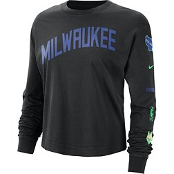 Nike Women's 2023-24 City Edition Milwaukee Bucks Black Boxy Long Sleeve T-Shirt