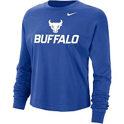 Nike Men's Buffalo Bulls Blue Boxy Long Sleeve Cropped T-Shirt