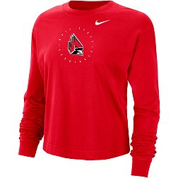 Nike Men's Ball State Cardinals Cardinal Boxy Long Sleeve Cropped T-Shirt