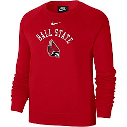 Nike Women's Ball State Cardinals Cardinal Varsity Arch Logo Crew Neck Sweatshirt