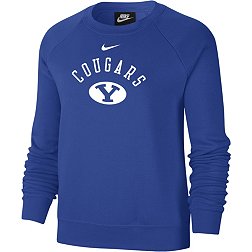 Nike Women's BYU Cougars Blue Varsity Arch Logo Crew Neck Sweatshirt
