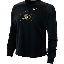 Nike Women's Colorado Buffaloes Black Boxy Long Sleeve Cropped T-Shirt
