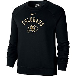 Nike Women's Colorado Buffaloes Black Varsity Arch Logo Crew Neck Sweatshirt