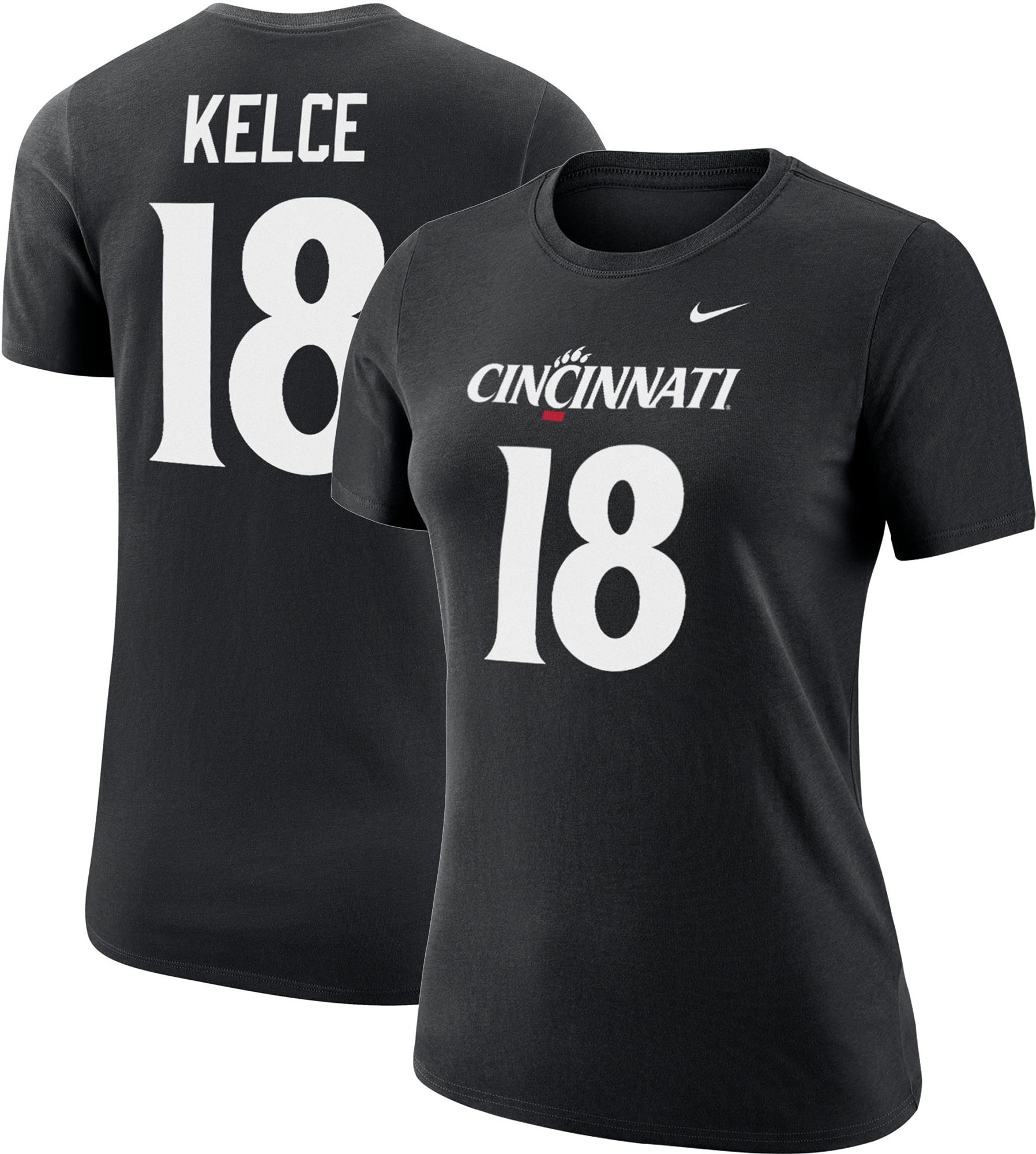 Nike Women's Cincinnati Bearcats #18 Black Travis Kelce Player T-Shirt