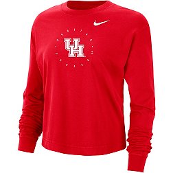Nike Men's Houston Cougars Red Boxy Long Sleeve Cropped T-Shirt