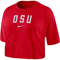 Nike Women's Ohio State Buckeyes Scarlet Dri-FIT Logo Cropped T-Shirt