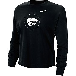 Nike Men's Kansas State Wildcats Black Boxy Long Sleeve Cropped T-Shirt