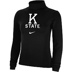 Nike Men's Kansas State Wildcats Black Essential Mock Neck Long Sleeve Shirt