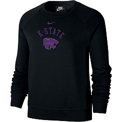 Nike Women's Kansas State Wildcats Black Varsity Arch Logo Crew Neck Sweatshirt