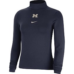 Nike Women's Michigan Wolverines Blue Essential Mock Neck Long Sleeve Shirt