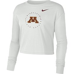Nike Men's Minnesota Golden Gophers Grey Boxy Long Sleeve Cropped T-Shirt
