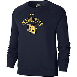 Nike Women's Marquette Golden Eagles Blue Varsity Arch Logo Crew Neck Sweatshirt