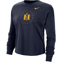 Nike Men's Murray State Racers Navy Blue Boxy Long Sleeve Cropped T-Shirt