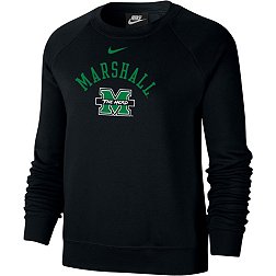Nike Women's Marshall Thundering Herd Black Varsity Arch Logo Crew Neck Sweatshirt