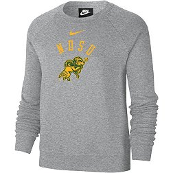 Nike Women's North Dakota State Bison Grey Varsity Arch Logo Crew Neck Sweatshirt