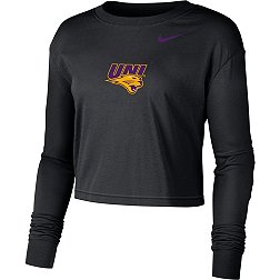 Nike Men's Northern Iowa Panthers  Black Boxy Long Sleeve Cropped T-Shirt